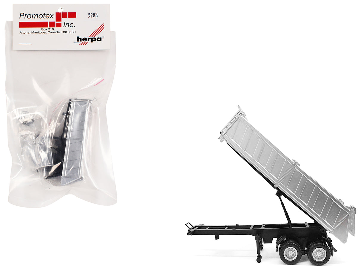 26ft Gravel Trailer Silver 1/87 (HO) Plastic Model by Promotex