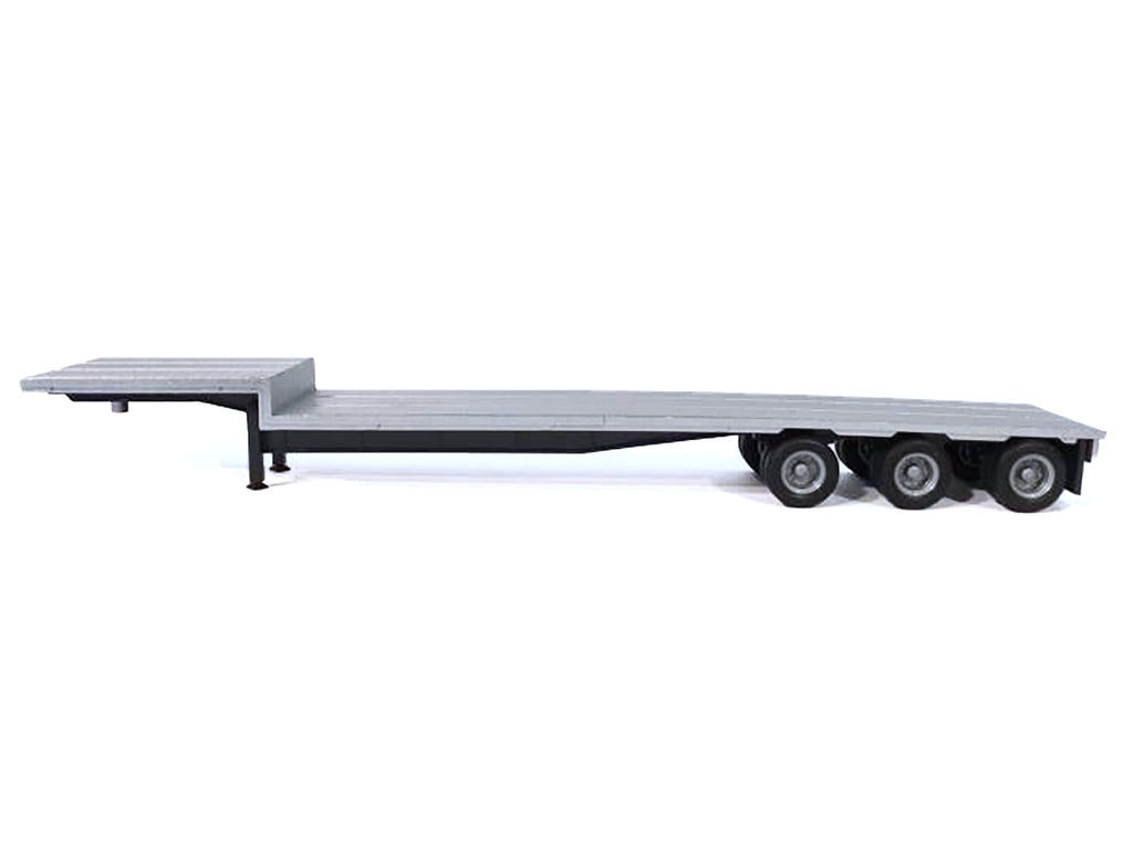 3-Axle Dropdeck Flatbed Trailer Silver Top 1/87 (HO) Plastic Model by Promotex