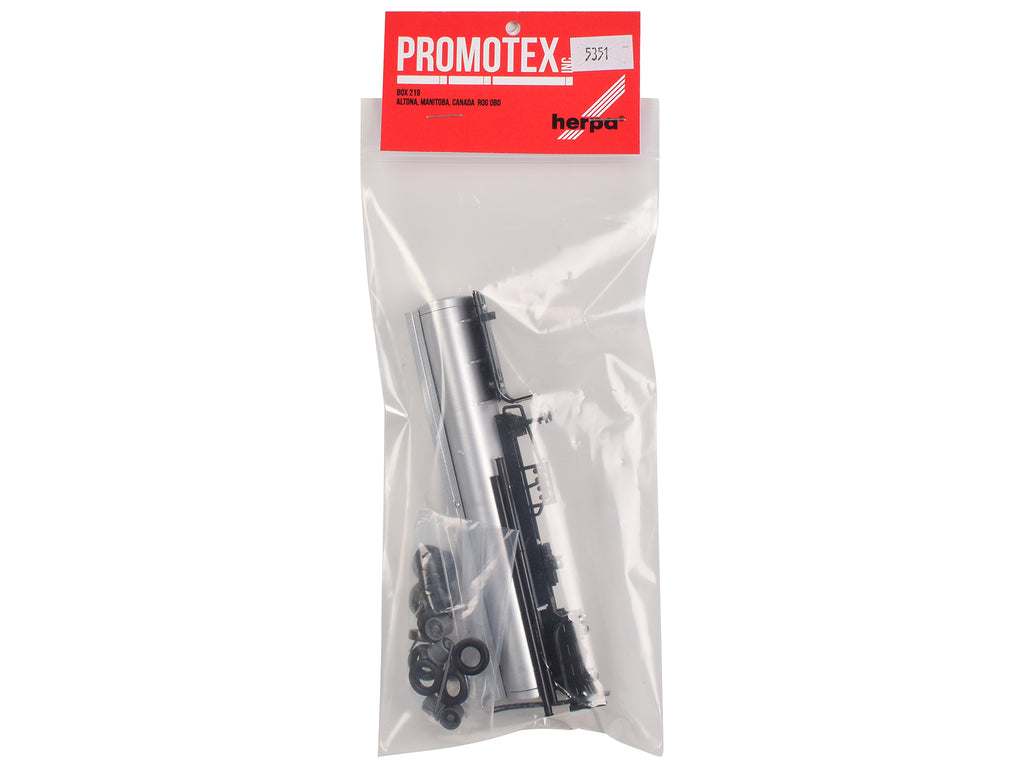 Tag-Axle Elliptical Tanker Trailer Silver 1/87 (HO) Plastic Model by Promotex