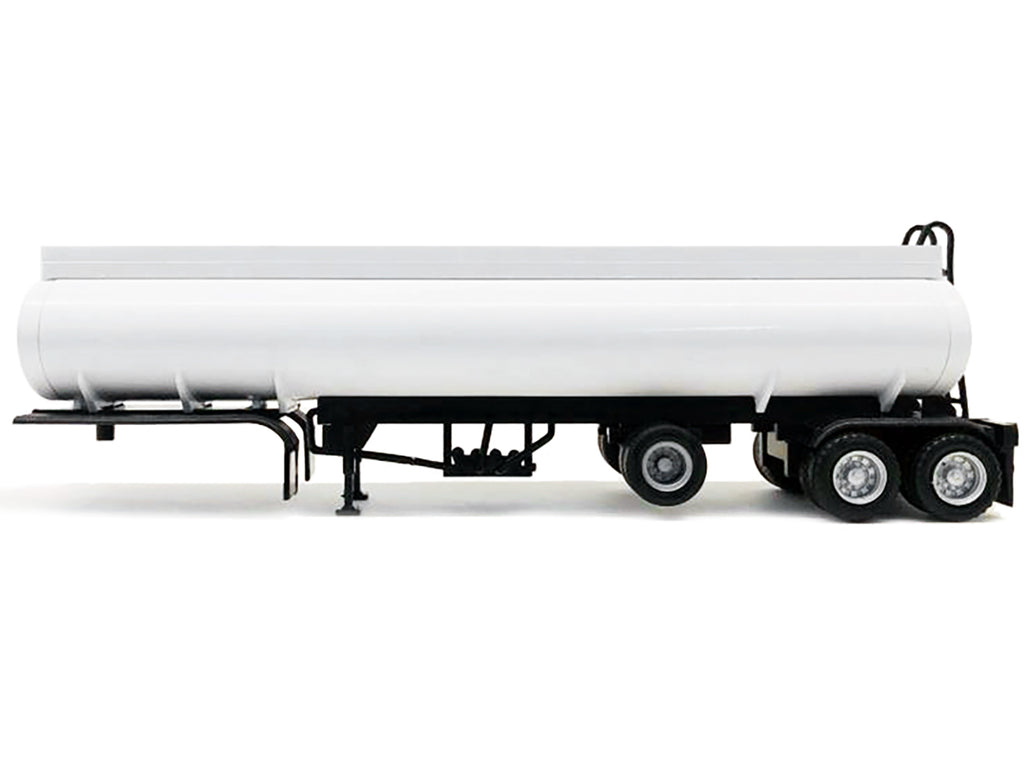 Tag-Axle Elliptical Tanker Trailer White 1/87 (HO) Plastic Model by Promotex