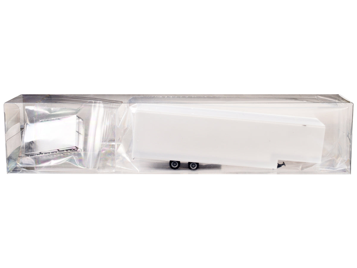 Race Horse Transport Trailer White 1/87 (HO) Plastic Model by Promotex