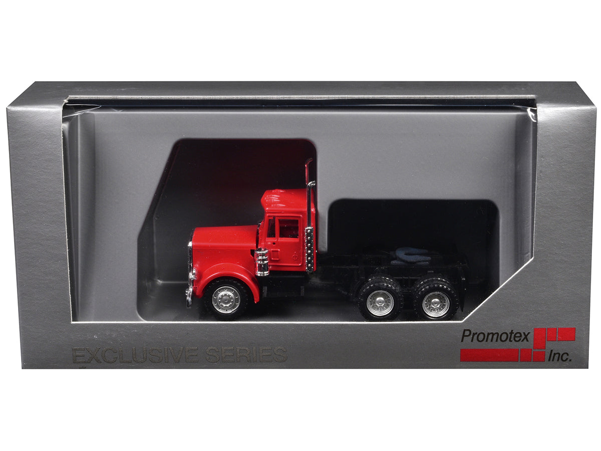 Peterbilt Short Day Cab with Updated Grill Red 1/87 (HO) Plastic Model Car by Promotex
