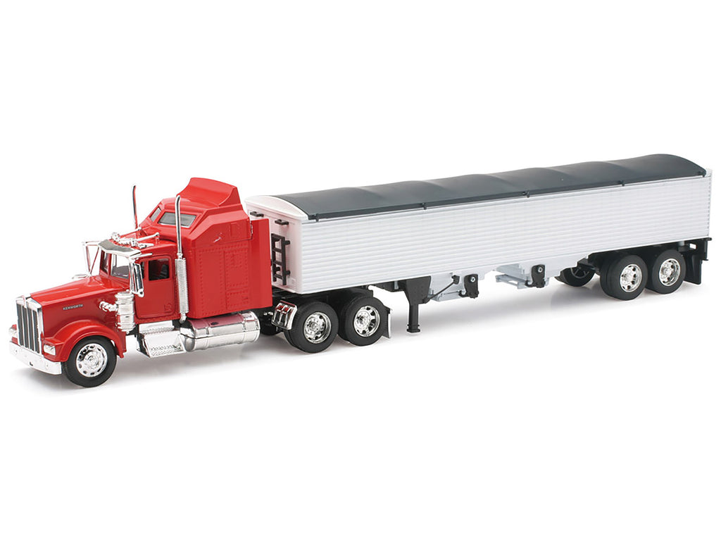 Kenworth W900 Grain Truck Red and White 'Long Haul Truckers' Series 1/32 Diecast Model by New Ray