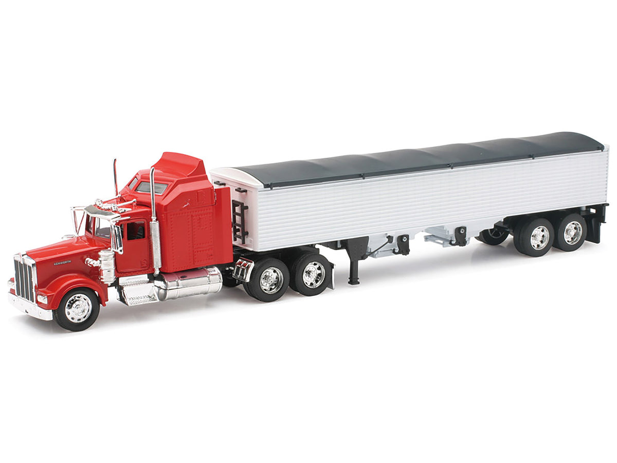 Kenworth W900 Grain Truck Red and White 'Long Haul Truckers' Series 1/32 Diecast Model by New Ray
