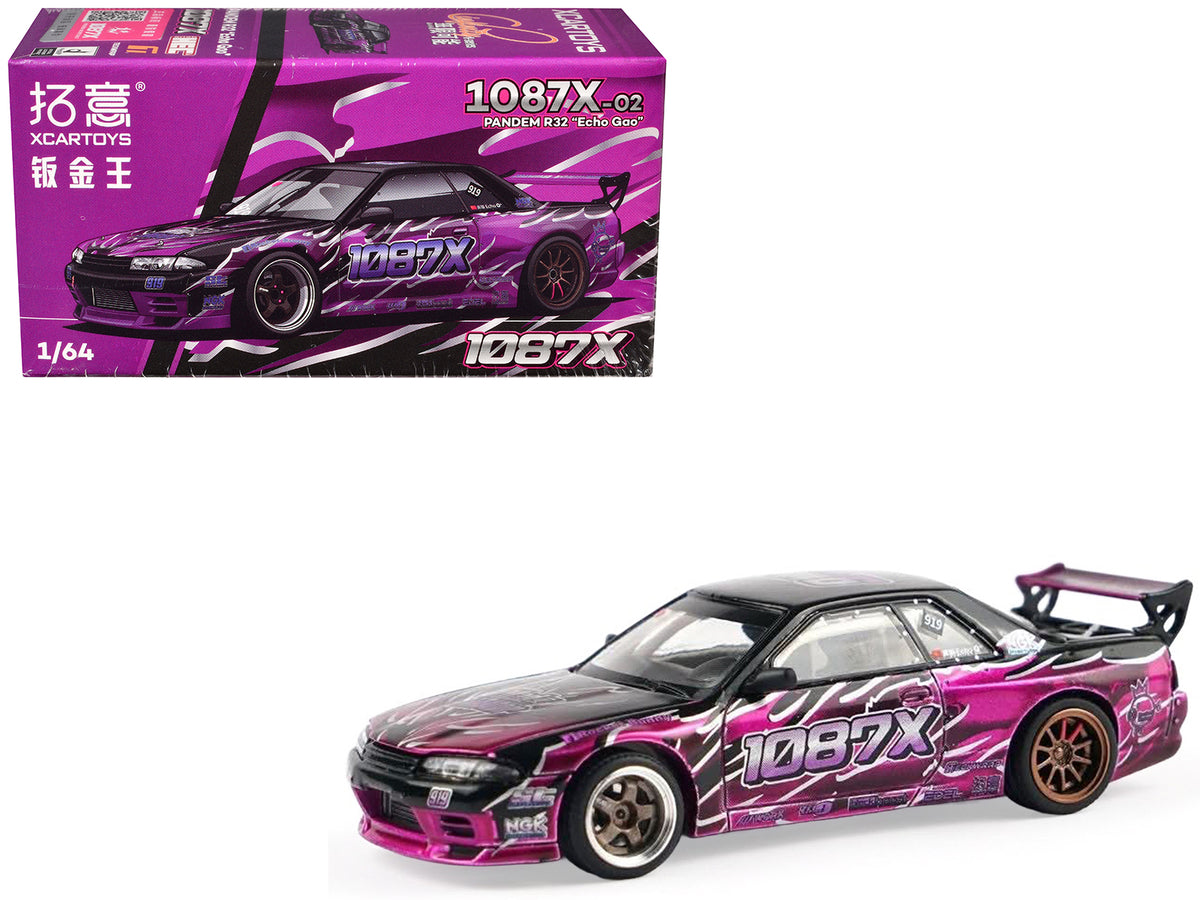 Pandem R32 'Echo Gao - 1087X' Black and Purple 1/64 Diecast Model Car by XCarToys
