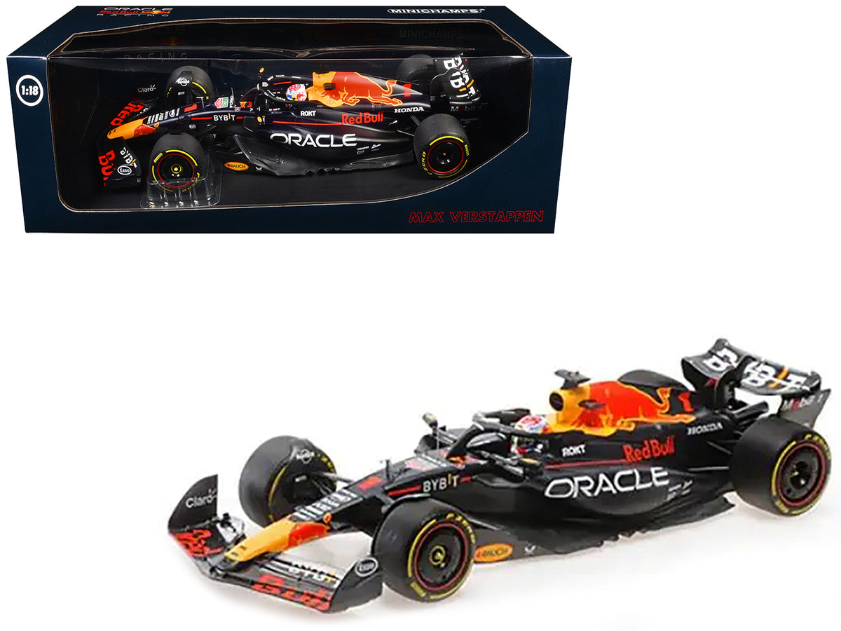 Red Bull Racing RB19 #1 Max Verstappen 'Oracle' Winner F1 Formula One 'Italian GP' (2023) with Driver Limited Edition to 160 pieces Worldwide 1/18 Diecast Model Car by Minichamps