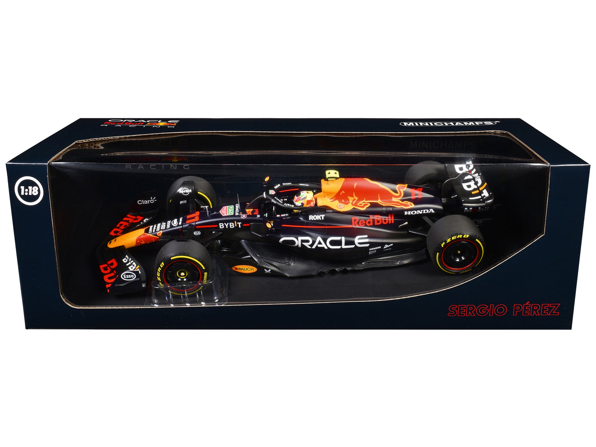 Red Bull Racing RB19 #11 Sergio Perez 'Oracle' 2nd Place F1 Formula One 'Italian GP' (2023) with Driver Limited Edition to 108 pieces Worldwide 1/18 Diecast Model Car by Minichamps