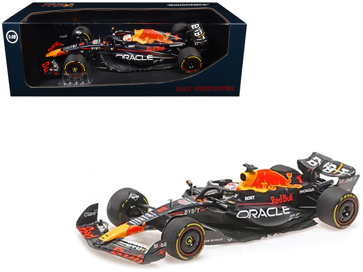Red Bull Racing RB19 #1 Max Verstappen 'Oracle' Winner F1 Formula One 'Japanese GP' (2023) with Driver Limited Edition to 180 pieces Worldwide 1/18 Diecast Model Car by Minichamps