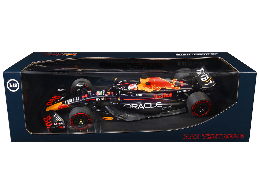 Red Bull Racing RB19 #1 Max Verstappen 'Oracle' 2nd Place F1 Formula One Sprint Race 'Qatar GP' (2023) with Driver Limited Edition to 480 pieces Worldwide 1/18 Diecast Model Car by Minichamps