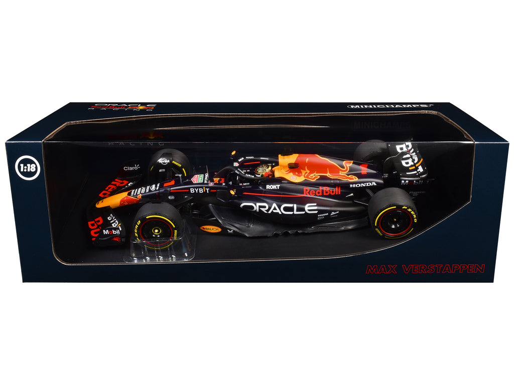 Red Bull Racing RB19 #1 Max Verstappen 'Oracle' Winner F1 Formula One 'Abu Dhabi GP' (2023) with Driver Limited Edition to 204 pieces Worldwide 1/18 Diecast Model Car by Minichamps