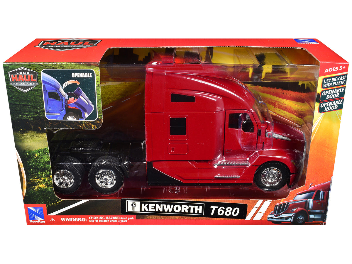 Kenworth T680 Truck Tractor Red 'Long Haul Truckers' Series 1/32 Diecast Model by New Ray