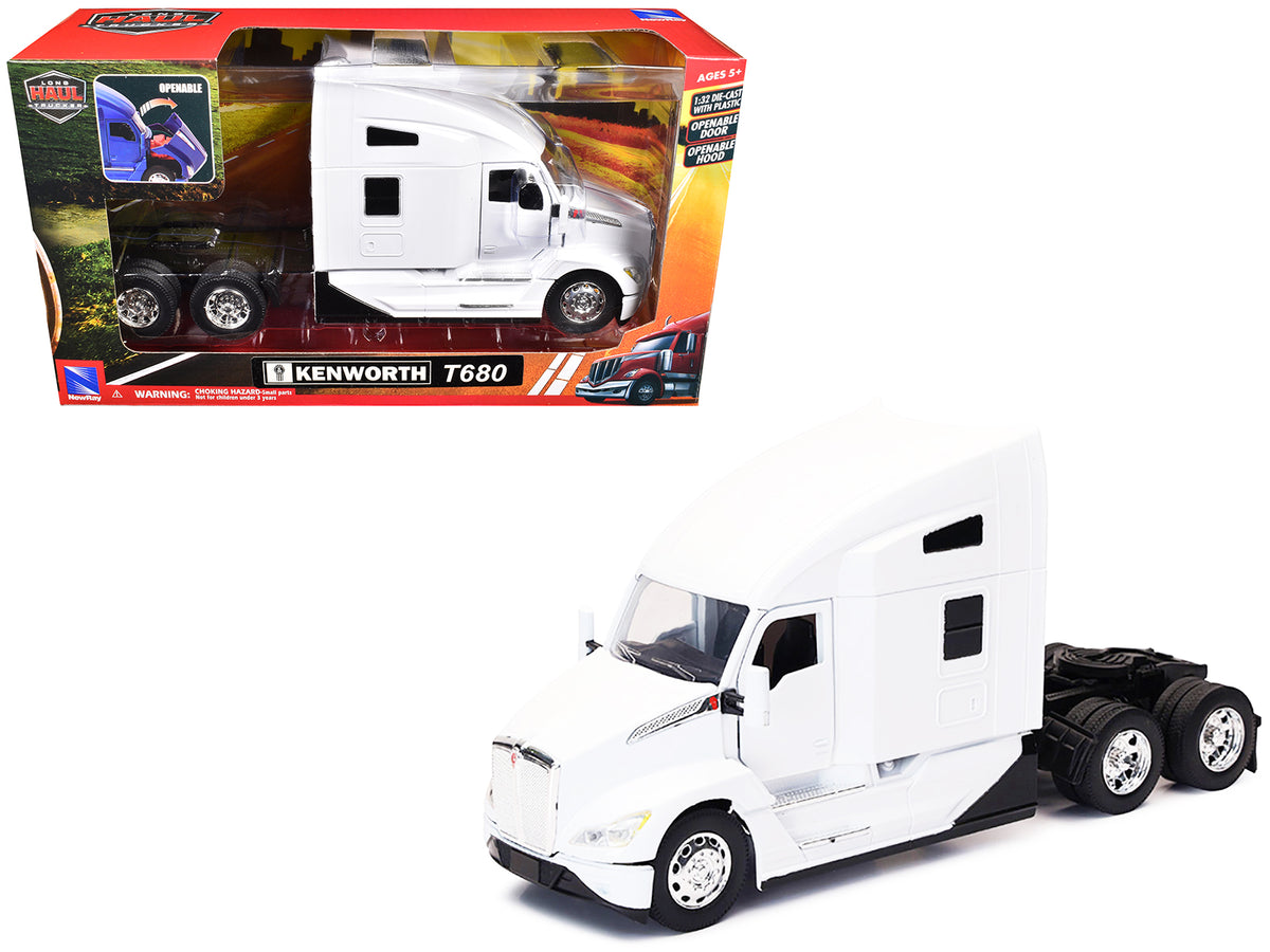 Kenworth T680 Truck Tractor White 'Long Haul Truckers' Series 1/32 Diecast Model by New Ray