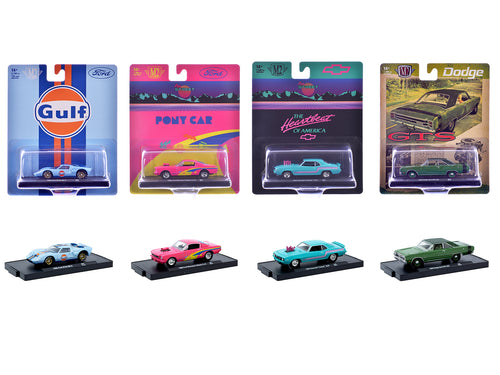 'Auto-Drivers' Set of 4 pieces in Blister Packs Release S07 Limited Edition to 7500 pieces Worldwide 1/64 Diecast Model Cars by M2 Machines