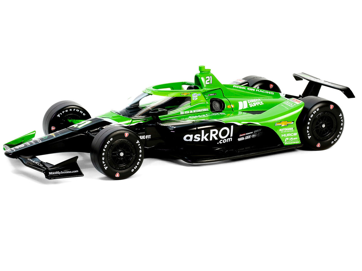 Dallara IndyCar #21 Rinus VeeKay 'Risk On International' Ed Carpenter Racing 'NTT IndyCar Series' (2024) 1/18 Diecast Model Car by Greenlight