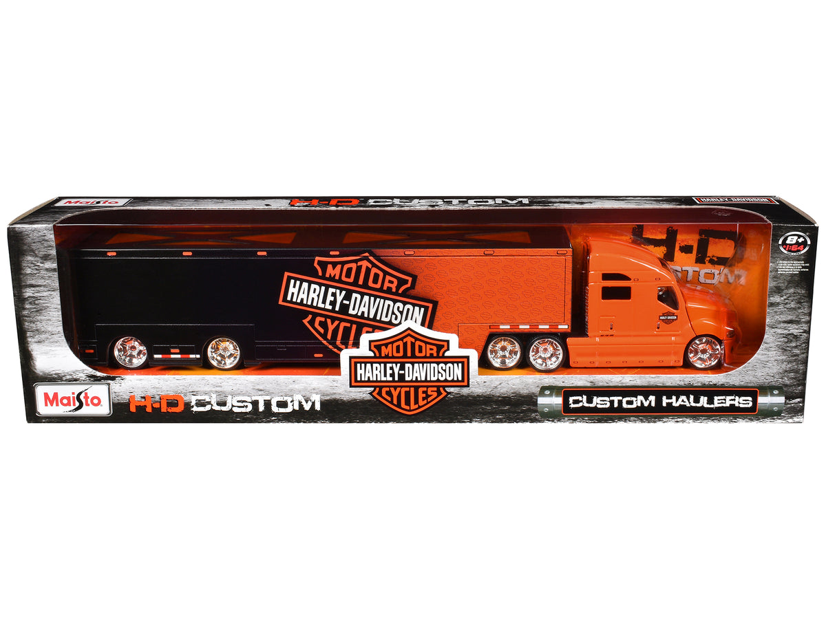 Harley Davidson Custom Hauler Trailer Orange 'Custom Haulers' Series 1/64 Diecast Model by Maisto