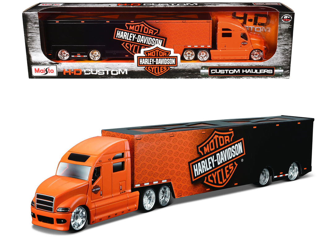 Harley Davidson Custom Hauler Trailer Orange 'Custom Haulers' Series 1/64 Diecast Model by Maisto