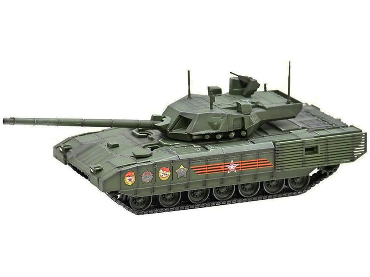 Russian T14 Armata MBT (Main Battle Tank) Green Camouflage 'Armor Premium' Series 1/72 Diecast Model by Panzerkampf