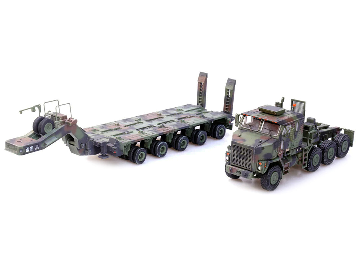 M1070 Heavy Equipment Transporter Army Camouflage 'Armor Premium' Series 1/72 Diecast Model by Panzerkampf