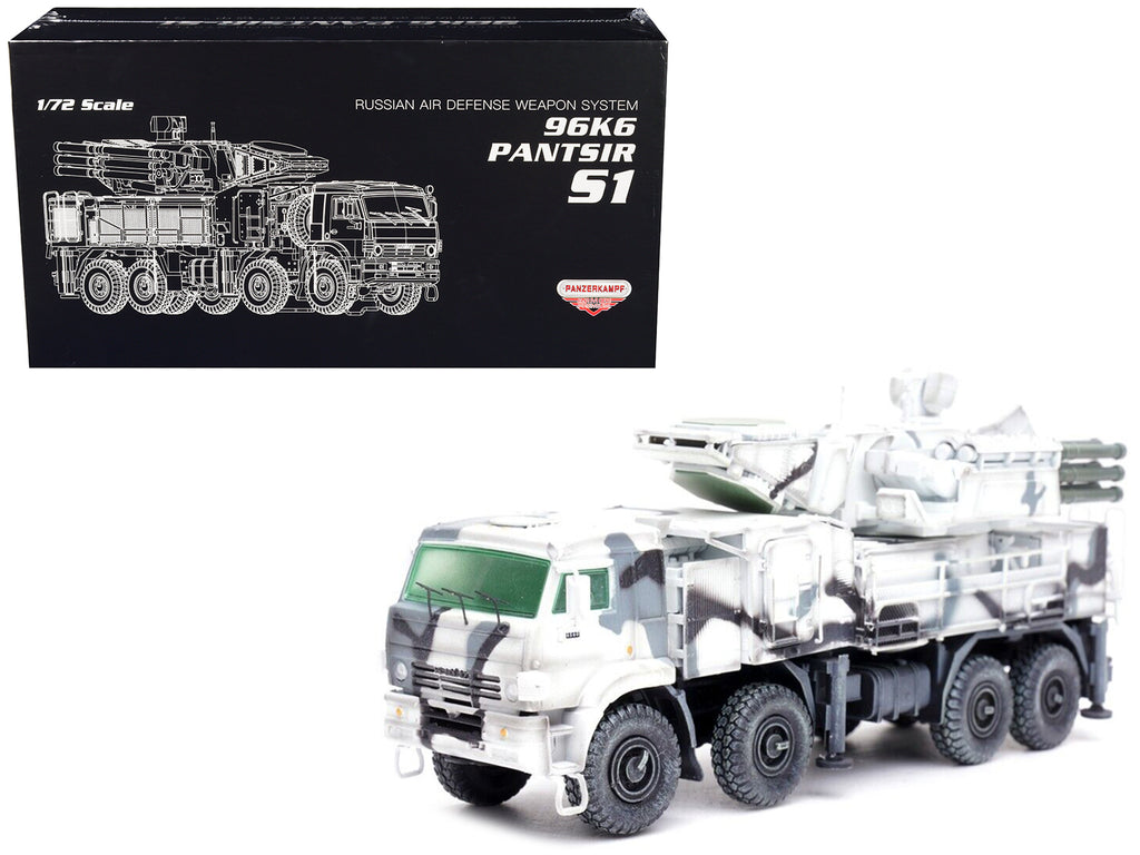 Pantsir S1 96K6 Self-Propelled Air Defense Weapon System Winter Camouflage 'Russia's Arctic Forces' 'Armor Premium' Series 1/72 Diecast Model by Panzerkampf