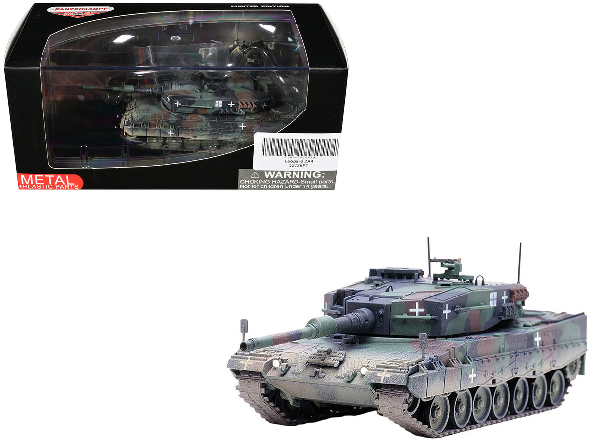Leopard 2A4 Main Battle Tank with Snorkel '3-Tone Camouflage' Ukrainian Army 'Armor Premium' Series 1/72 Diecast Model by Panzerkampf