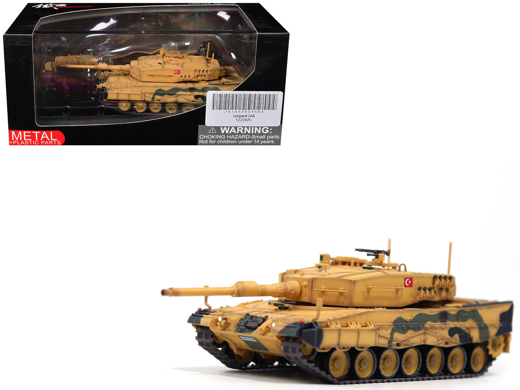Leopard 2A4 Main Battle Tank 'Desert Camouflage 2nd Cavalry Armored Brigade Turkey-Syrian Border' (2016) Turkish Army 'Armor Premium' Series 1/72 Diecast Model by Panzerkampf