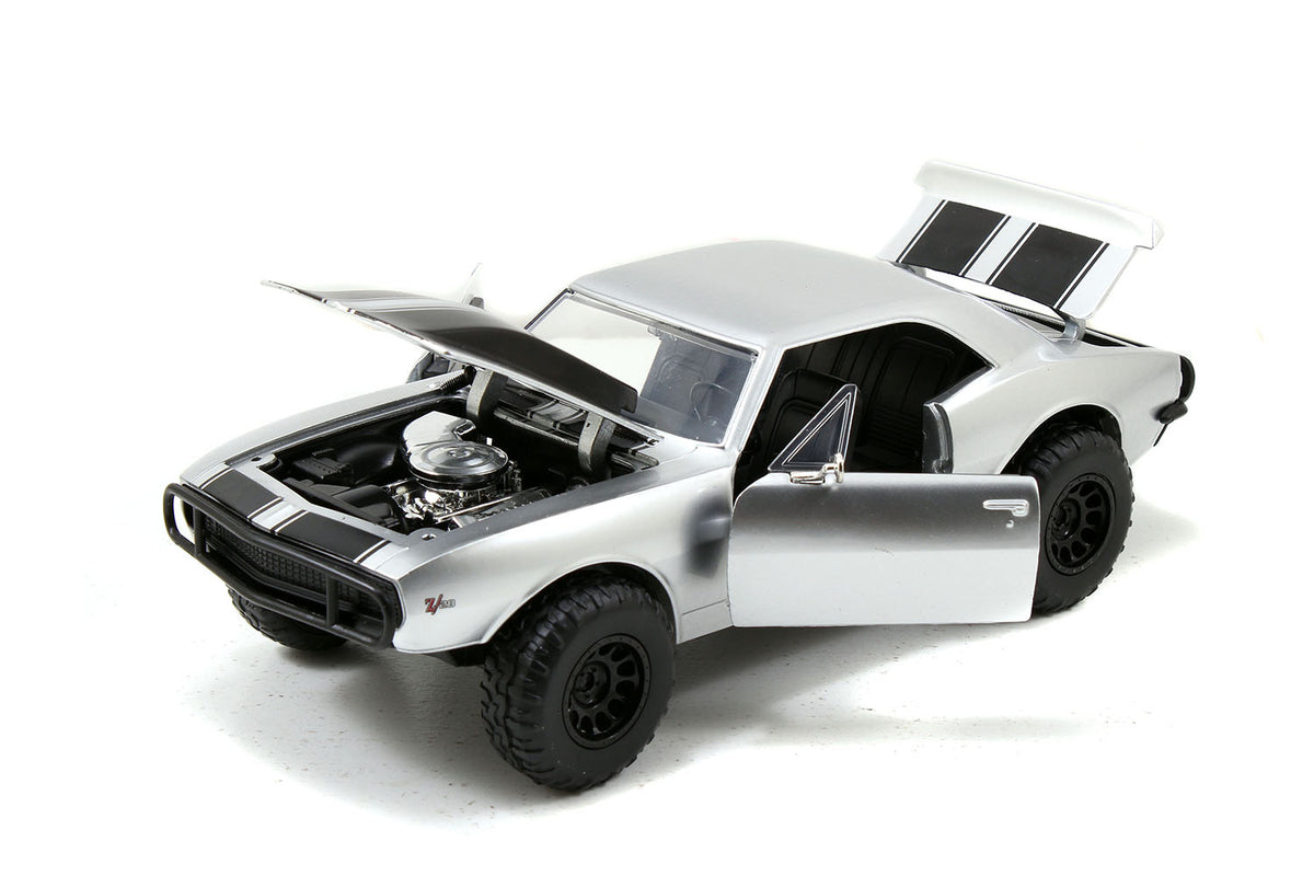 Roman's Chevrolet Camaro Z/28 Silver 'Fast & Furious 7' Movie 1/24 Diecast Model Car by Jada
