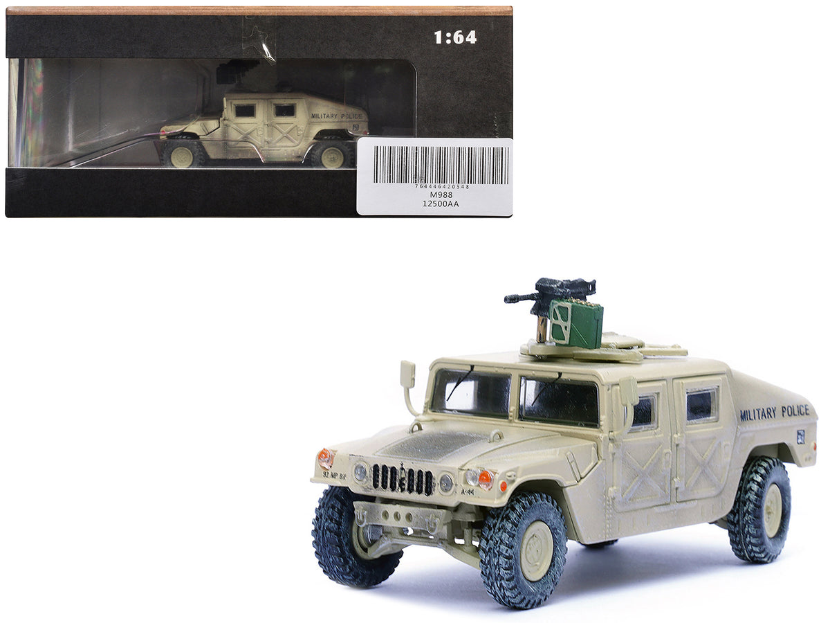M988 Modern 4×4 Utility Vehicle with Grenade Launcher Desert Sand 'Military Police 4th Traffic Platoon A company 92nd MP Battalion 89th MP Brigade Ad Daman Saudi Arabia Gulf War' (1990) 'Military Miniature' Series 1/64 Diecast Model by Panzerkampf