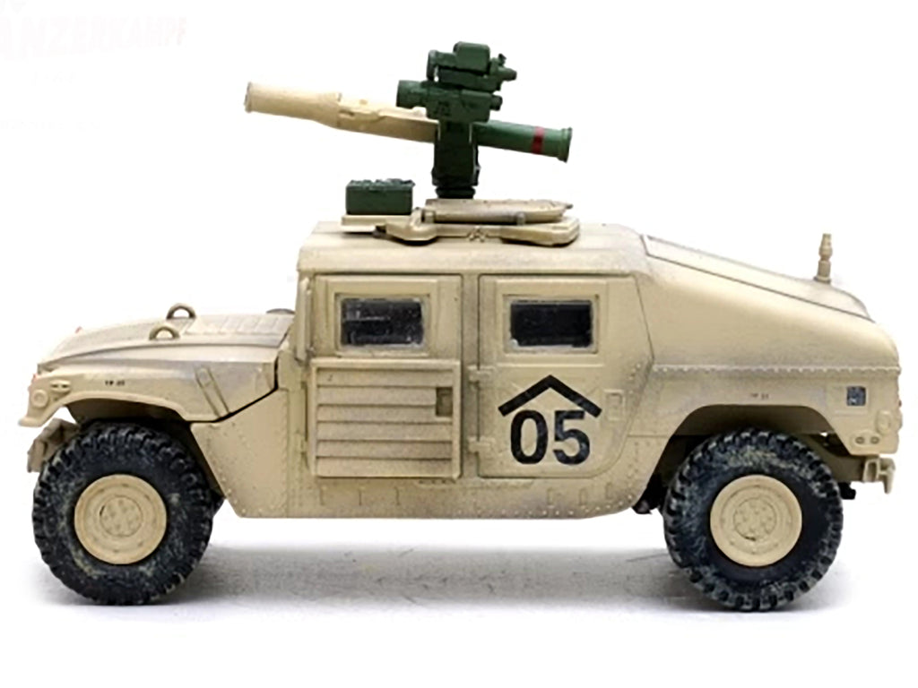 M1046 HUMVEE Tow Missile Carrier Desert Camouflage 'E Troop 9th Regiment 2nd Brigade Combat Team 3rd Infantry Division (Mechanized) Iraq' (2003) 'Military Miniature' Series 1/64 Diecast Model by Panzerkampf