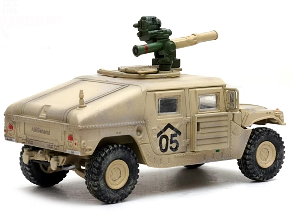 M1046 HUMVEE Tow Missile Carrier Desert Camouflage 'E Troop 9th Regiment 2nd Brigade Combat Team 3rd Infantry Division (Mechanized) Iraq' (2003) 'Military Miniature' Series 1/64 Diecast Model by Panzerkampf
