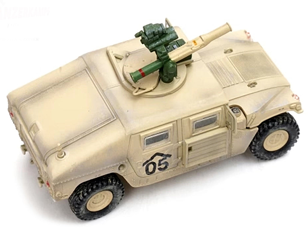M1046 HUMVEE Tow Missile Carrier Desert Camouflage 'E Troop 9th Regiment 2nd Brigade Combat Team 3rd Infantry Division (Mechanized) Iraq' (2003) 'Military Miniature' Series 1/64 Diecast Model by Panzerkampf