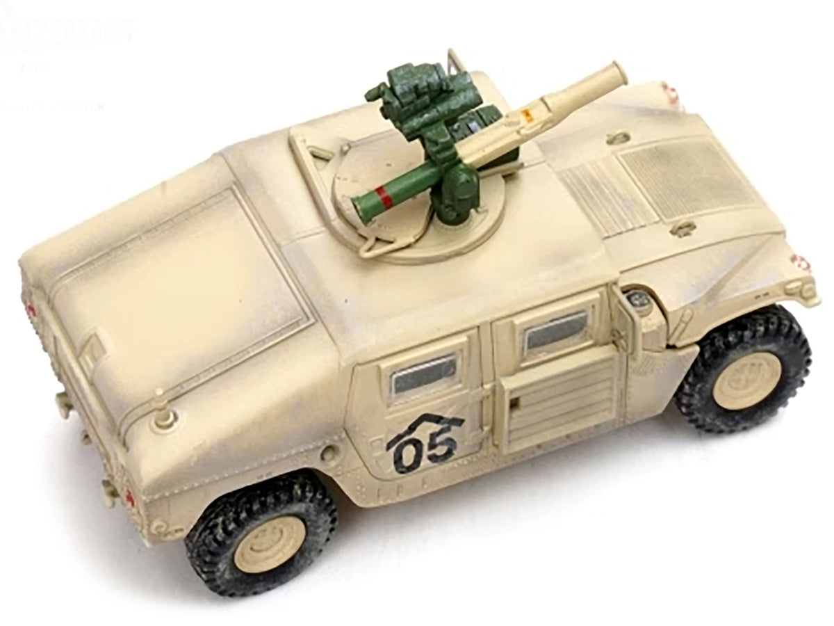 M1046 HUMVEE Tow Missile Carrier Desert Camouflage 'E Troop 9th Regiment 2nd Brigade Combat Team 3rd Infantry Division (Mechanized) Iraq' (2003) 'Military Miniature' Series 1/64 Diecast Model by Panzerkampf