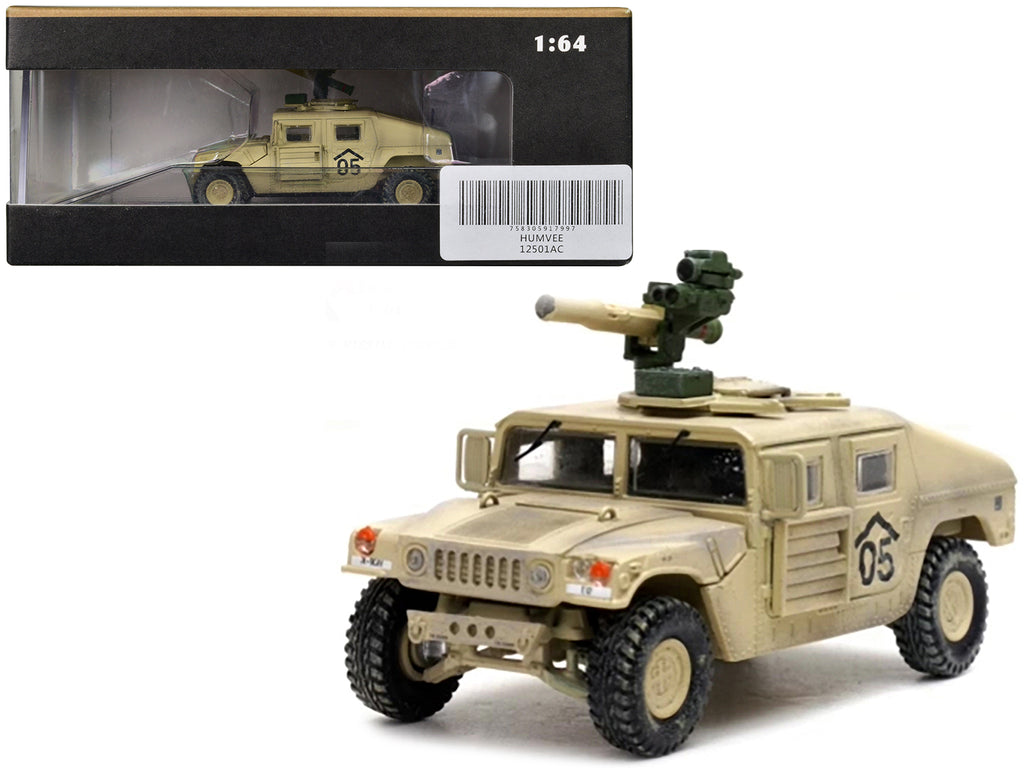 M1046 HUMVEE Tow Missile Carrier Desert Camouflage 'E Troop 9th Regiment 2nd Brigade Combat Team 3rd Infantry Division (Mechanized) Iraq' (2003) 'Military Miniature' Series 1/64 Diecast Model by Panzerkampf