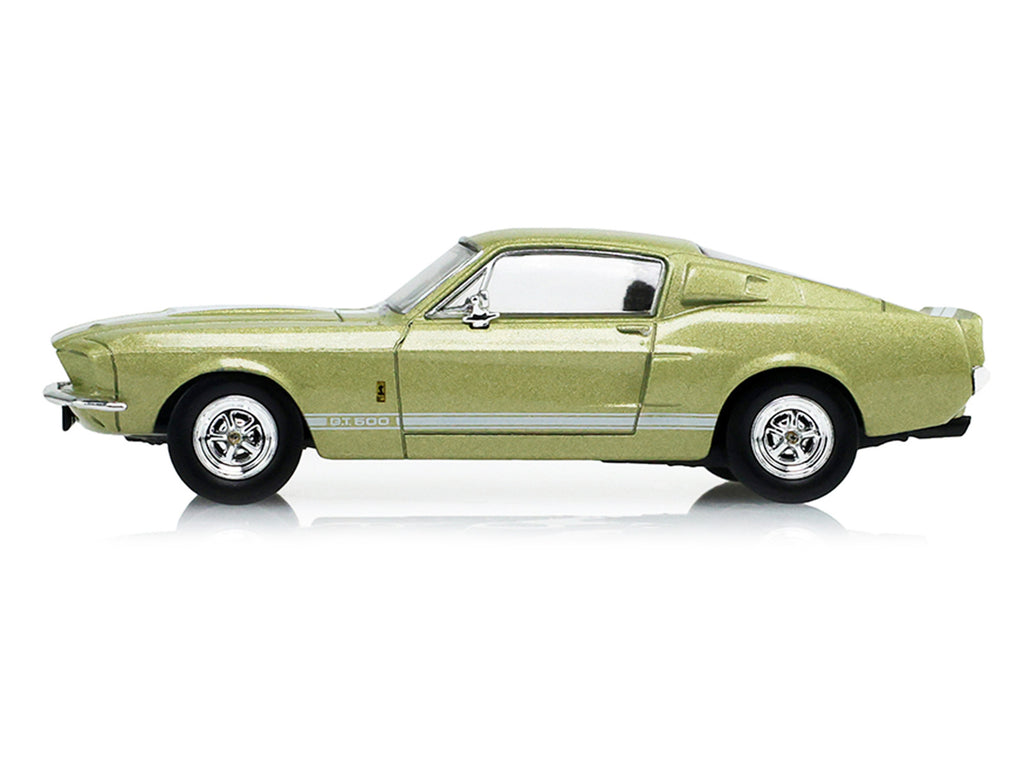 1967 Ford Shelby GT500 Lime Gold Metallic with White Stripes 'Stampede' Series 2 1/64 Diecast Model Car by Greenlight