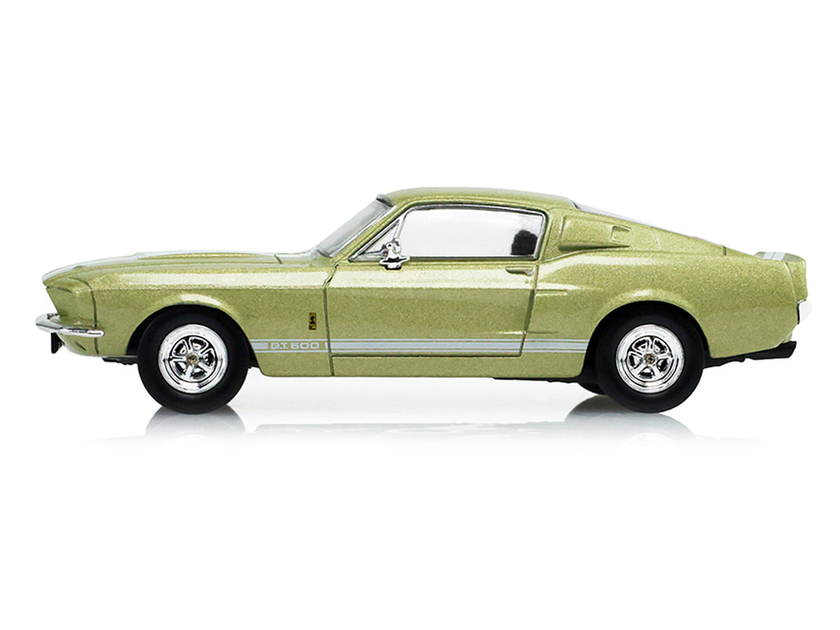 1967 Ford Shelby GT500 Lime Gold Metallic with White Stripes 'Stampede' Series 2 1/64 Diecast Model Car by Greenlight