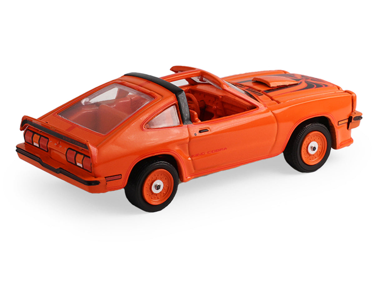 1978 Ford Mustang King Cobra II Tangerine with Black Graphics and Tangerine Interior 'The Mustang Stampede' Series 2 1/64 Diecast Model Car by Greenlight