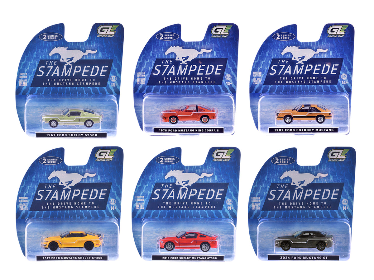 'The Mustang Stampede' Series 2 Set of 6 pieces 1/64 Diecast Model Cars by Greenlight