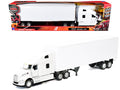 Peterbilt 579 Truck White with Dry Goods Trailer White 'Long Haul Truckers' Series 1/32 Diecast Model by New Ray