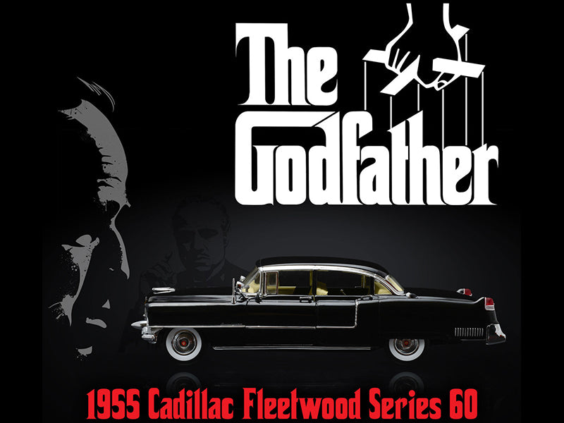 1955 Cadillac Fleetwood Series 60 Special Black 'The Godfather' (1972) Movie 1/18 Diecast Model Car by Greenlight