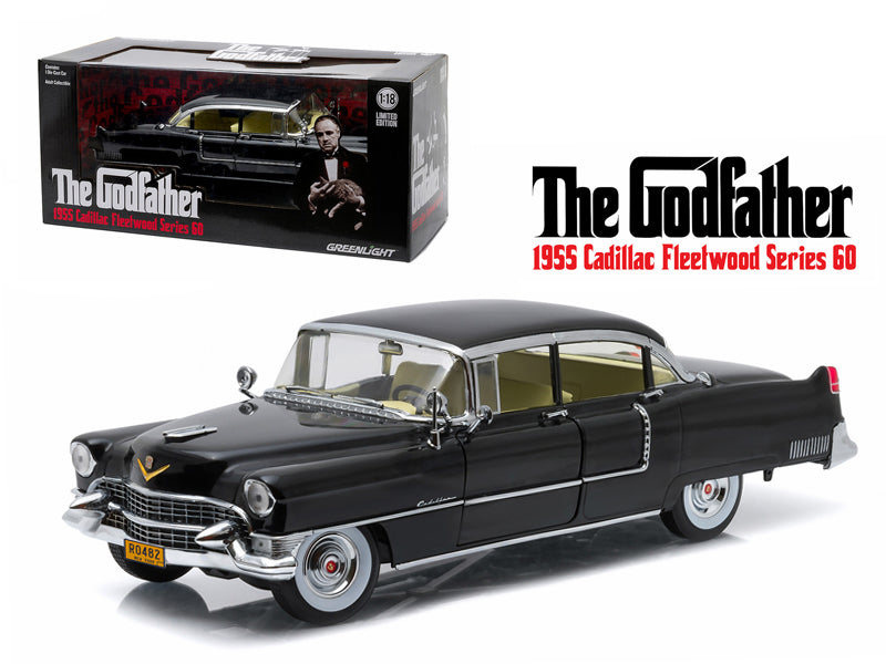 1955 Cadillac Fleetwood Series 60 Special Black 'The Godfather' (1972) Movie 1/18 Diecast Model Car by Greenlight