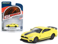2021 Ford Mustang Mach 1 Grabber Yellow with Black Stripes 'Greenlight Muscle' Series 27 1/64 Diecast Model Car by Greenlight