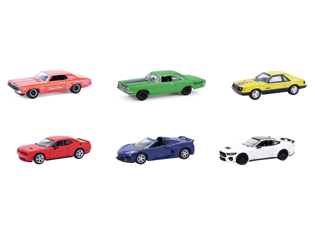 'GreenLight Muscle' Series 30 Set of 6 pieces 1/64 Diecast Model Cars by Greenlight