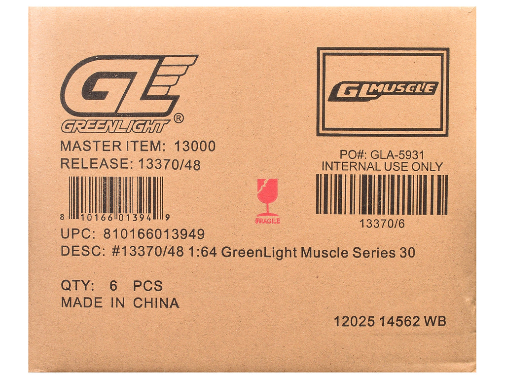 'GreenLight Muscle' Series 30 Set of 6 pieces 1/64 Diecast Model Cars by Greenlight