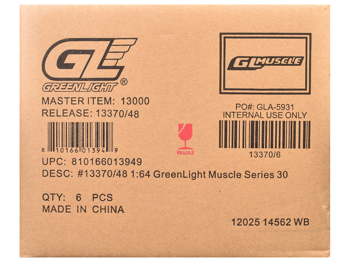 'GreenLight Muscle' Series 30 Set of 6 pieces 1/64 Diecast Model Cars by Greenlight