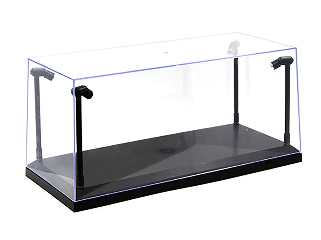 Collectible Display Show Case with LED Lights and Black Base for 1/24 1/18  Models by Illumibox