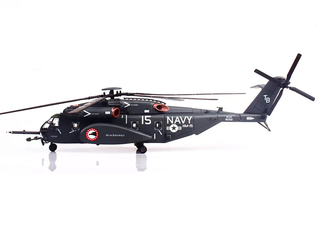 Sikorsky MH-53E Sea Dragon Helicopter 'United States Navy Blackhawks Tail Number 15' Dark Gray 1/72 Diecast Model by Panzerkampf