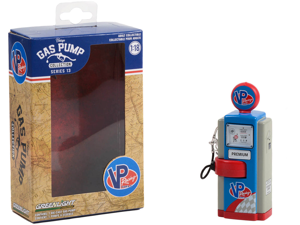 1948 Wayne 100-A Gas Pump 'VP Racing Fuels' Blue and Gray 'Vintage Gas Pumps' Series 13 1/18 Diecast Model by Greenlight