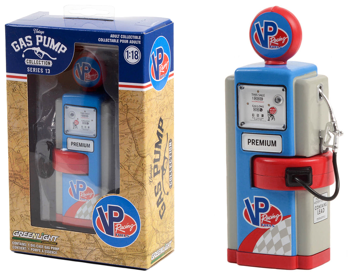1948 Wayne 100-A Gas Pump 'VP Racing Fuels' Blue and Gray 'Vintage Gas Pumps' Series 13 1/18 Diecast Model by Greenlight