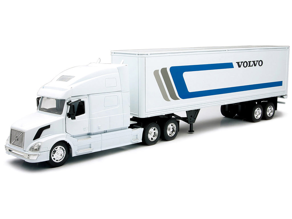 Volvo VN-780 Truck with Dry Van Trailer White 'Long Haul Truckers' Series 1/32 Diecast Model by New Ray
