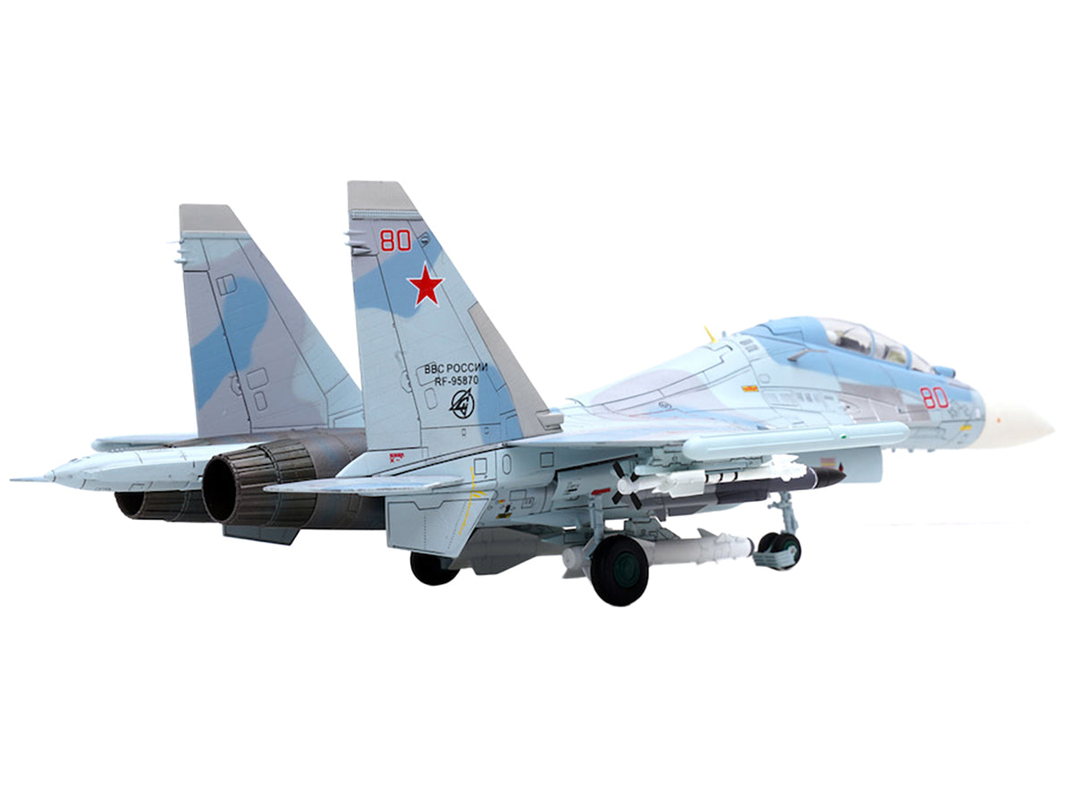 Sukhoi Su-30M2 Flanker-C Fighter Aircraft #80 'Russian Air Force' 'Wing' Series 1/72 Diecast Model by Panzerkampf
