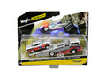 1957 Chevrolet Bel Air Gasser #786 Silver and Red with Ramp Tow Truck 'Elite Transport' 1/64 Diecast Models by Maisto